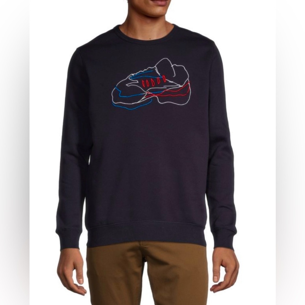 NWT! French Connection embroidered men’s fleece sweatshirt, Large